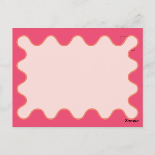 Retro Wavy Pink Curve Baby Dusche Einladung Postkarte (Rückseite)