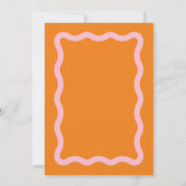 Retro Wavy Pink Orange Wave Wedding Save The Date (Rückseite)