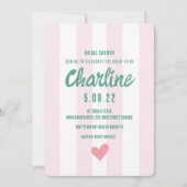 Retro Wavy Pink Strip Handwriting-Brautparty Einladung (Vorderseite)