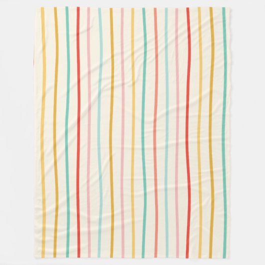 Retro Wavy Stripes Nahtloses Muster Fleecedecke (Vorderseite)