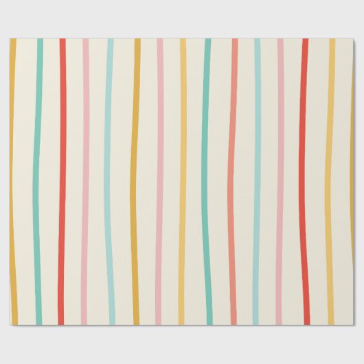 Retro Wavy Stripes Nahtloses Muster Geschenkpapier (Flach)
