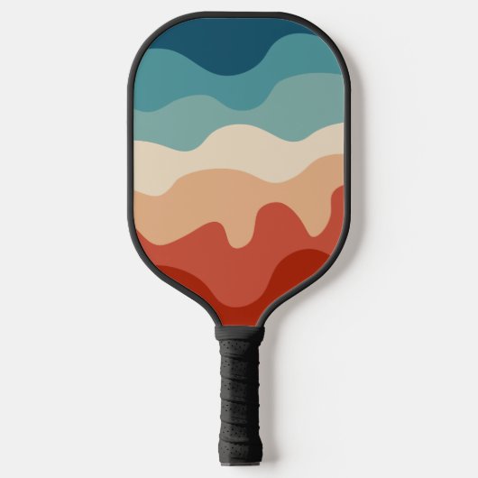 Retro Wavy Stripes Pickleball Schläger (Vorderseite)
