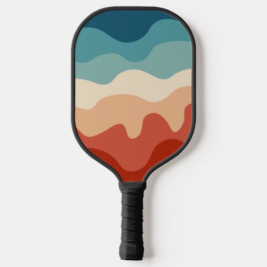 Retro Wavy Stripes Pickleball Schläger (Rückseite)