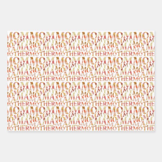 Retro Wavy Summer Sunset Vibes Mother Day Geschenkpapier Set (Vorderseite 3)