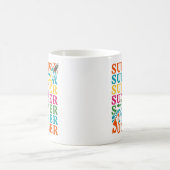 Retro Wavy "SUMMER" Textkunst Design Kaffeetasse (Mittel)