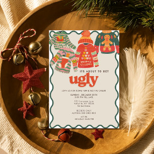 Retro Wavy Ugly Sweater Weihnachtsfeier Einladung