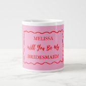 Retro Wavy werden Sie meine Bridesmaid Vorschlag 2 Jumbo-Tasse (Vorderseite)