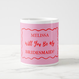 Retro Wavy werden Sie meine Bridesmaid Vorschlag 2 Jumbo-Tasse