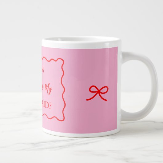 Retro Wavy werden Sie meine Bridesmaid Vorschlag 2 Jumbo-Tasse (Rechts)