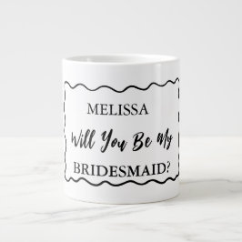 Retro Wavy werden Sie meine Bridesmaid Vorschlag 2 Jumbo-Tasse