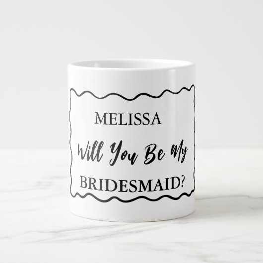 Retro Wavy werden Sie meine Bridesmaid Vorschlag 2 Jumbo-Tasse (Vorderseite)