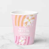 Retro Way Two Groovy Daisy Blume Birthday Pape Pappbecher (Vorderseite)