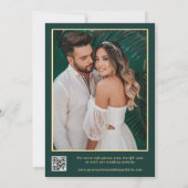 Retro We Do Emerald Green & Gold QR Code Wedding Einladung (Rückseite)