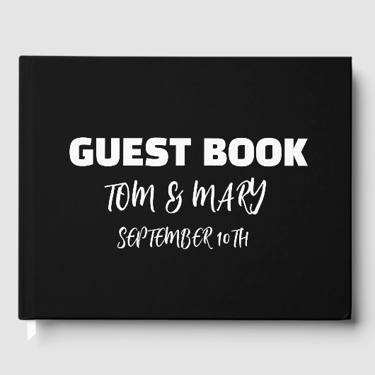 RETRO WEDD GÄSTEBUCH SCHWARZ & WEISS (Vorderseite)