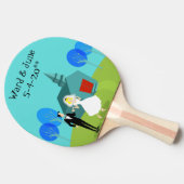 Retro Wedding Couple Ping Pong Paddle Tischtennis Schläger (Seitenansicht)