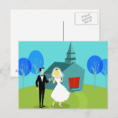 Retro Wedding Couple Postcard Postkarte (Vorne/Hinten)