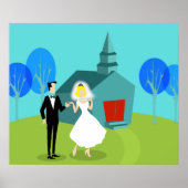 Retro Wedding Couple Poster (Vorne)