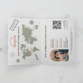 Retro Wedding Destination Passport Karte QR Code (Innenseite)