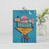 Retro Wedding Einladung zur Unterzeichnung (Stehend Vorderseite)