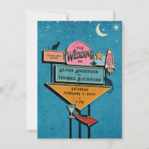 Retro Wedding Einladung zur Unterzeichnung