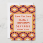 Retro Wedding Foto 70er Save the Date Einladung (Vorderseite)