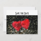 Retro Wedding Hearts Glitzer / House of Grosch Save The Date (Vorderseite)