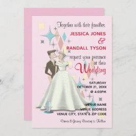 Retro Wedding Invitation Card 5"x7" Einladung