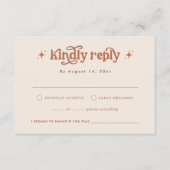 Retro Wedding Invite, Terracotta Boho Begleitkarte (Vorderseite)