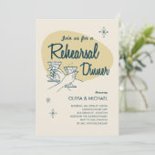 Retro Wedding Probe Dinner Einladungen (Stehend Vorderseite)