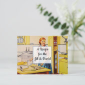Retro Wedding Rezept Card Postkarte (Stehend Vorderseite)