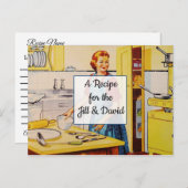 Retro Wedding Rezept Card Postkarte (Vorne/Hinten)