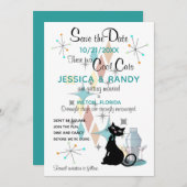Retro Wedding Save the Date Card Einladung (Vorne/Hinten)