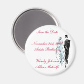 Retro Wedding, Save the Date Magnet (Vorderseite/Rückseite)