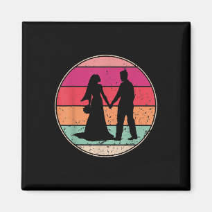 Retro Wedding Vintage Wedding Cool Bride Groom Eve Magnet