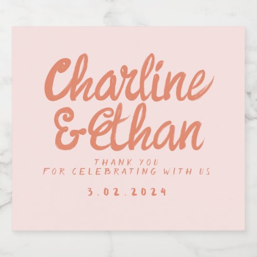 Retro Wedding Wine Label Schaumweinetikett (Einzelnes Label)