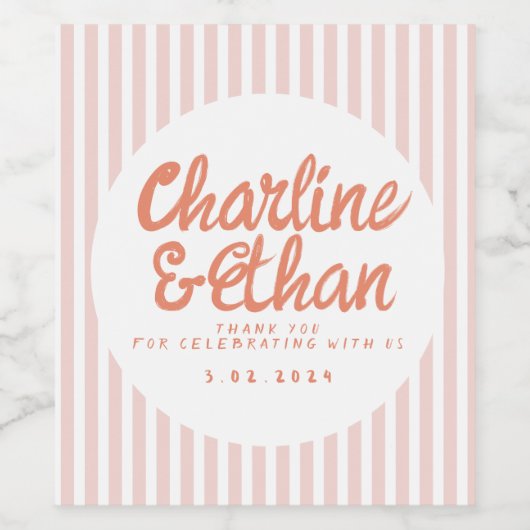 Retro Wedding Wine Label Weinetikett (Einzelnes Label)