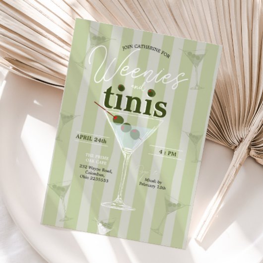 Retro Weenies und Tinis Bachelorette Einladung