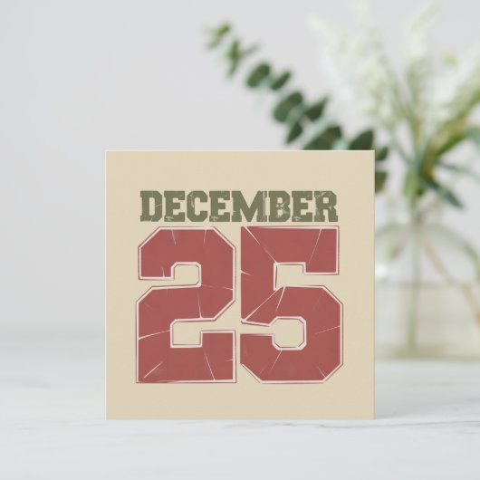 Retro Weihnachten 25 Dezember Urlaub Winter (Stehend Vorderseite)