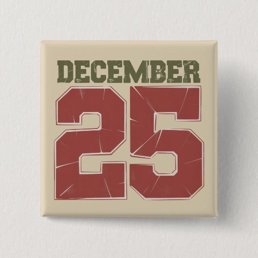 Retro Weihnachten 25 Dezember Urlaub Winter Button (Vorderseite)