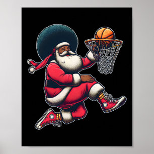 Retro-Weihnachten Afroamerikanischer Weihnachtsman Poster