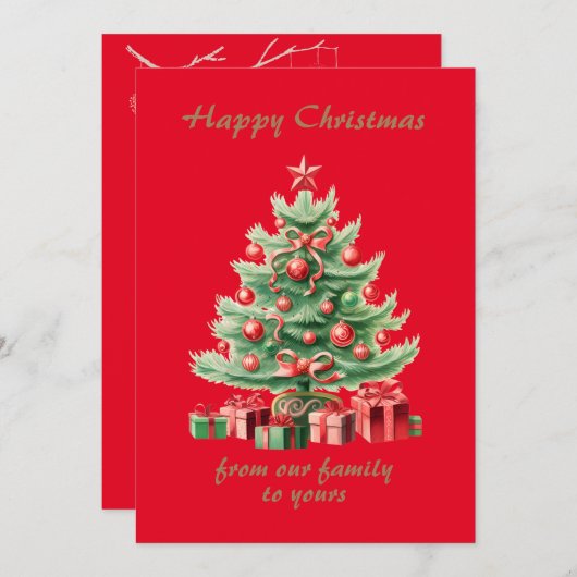 Retro Weihnachten - altmodischer Weihnachtsbaum (Vorne/Hinten)