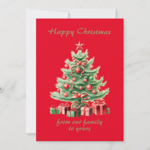 Retro-Weihnachten - altmodischer Weihnachtsbaum Feiertagskarte
