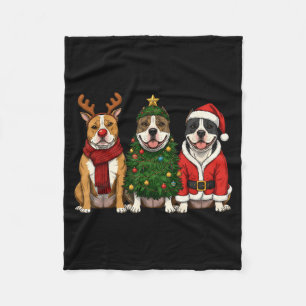 Retro-Weihnachten American Bully Santa Rentier Hun Fleecedecke