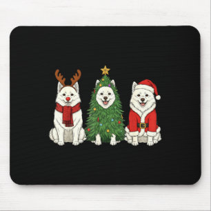 Retro-Weihnachten Amerikanischer Eskimo-Hund Santa Mousepad