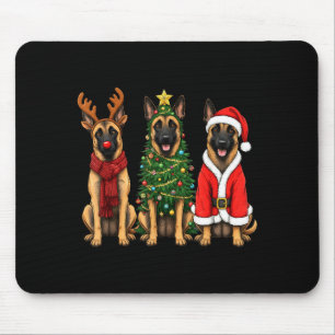 Retro-Weihnachten Belgischer Malinois Santa Rentie Mousepad