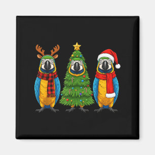 Retro-Weihnachten Blau Und Gelb Ara Papagei Weihna Magnet