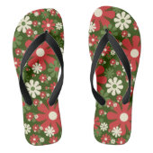 Retro Weihnachten Blume 60er 70er Ästhetische Badesandalen (Fußbett)