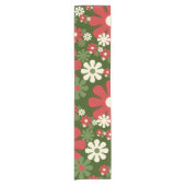 Retro Weihnachten Blume 60er 70er Floral Pattern Kurzer Tischläufer (Vorderseite)