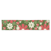 Retro Weihnachten Blume 60er 70er Floral Pattern Kurzer Tischläufer (Horizontal)