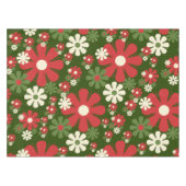 Retro Weihnachten Blume 60er 70er Floral Pattern Tischdecke (Vorderseite (Horizontal))